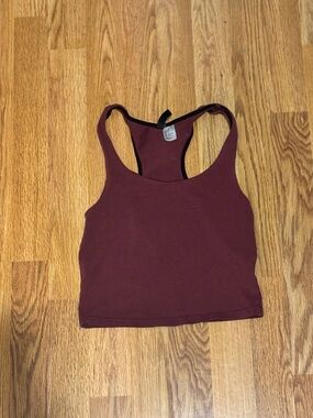 H&M Burgundy Racerback Crop Tank Top